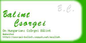 balint csorgei business card