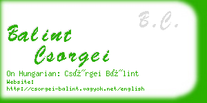 balint csorgei business card